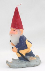 Skiing Gnome Candle